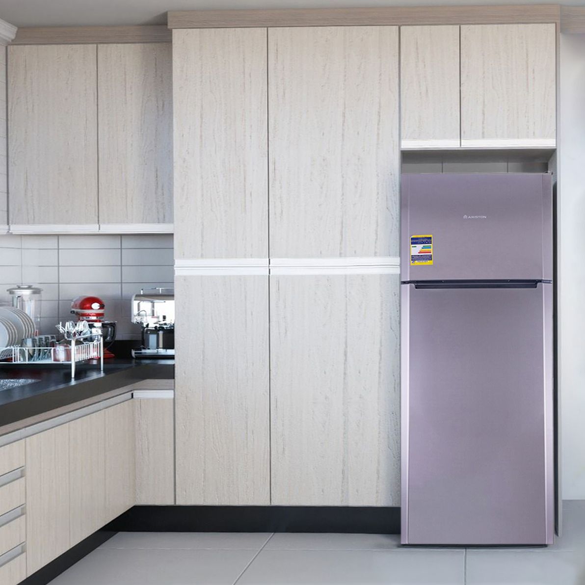 Ariston No Frost Refrigerator, 385 Liters, Silver - ENTM 19020 F EX