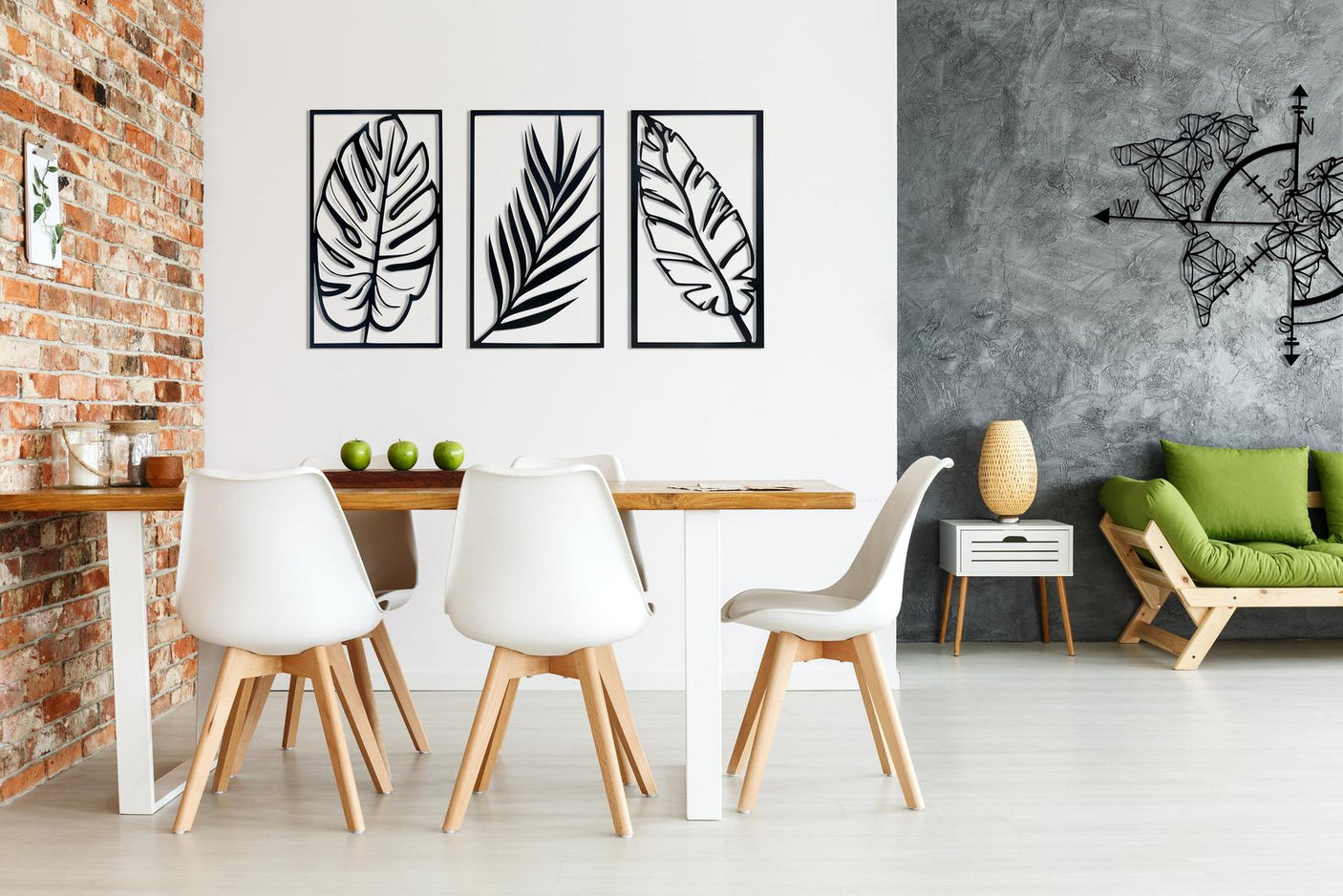 Tropical leaves Set of 3 Tableaus-WQ.WA48.01