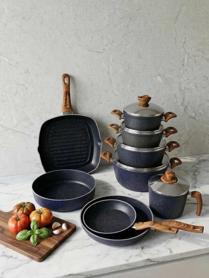 Terynova Granite 14-Piece Cookware Set-10-12-14-5176