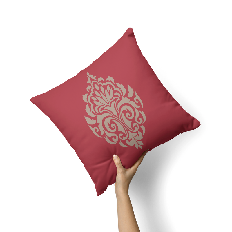 Damask Red Cushion-AM109