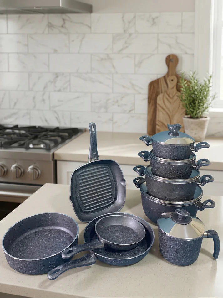 Terynova Granite 14-Piece Cookware Set-10-12-14-5176
