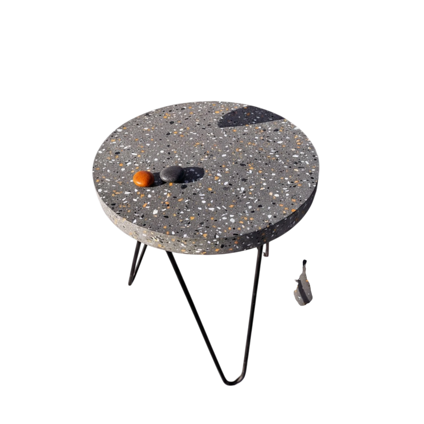 Dark Grey Terrazzo Side Table-105