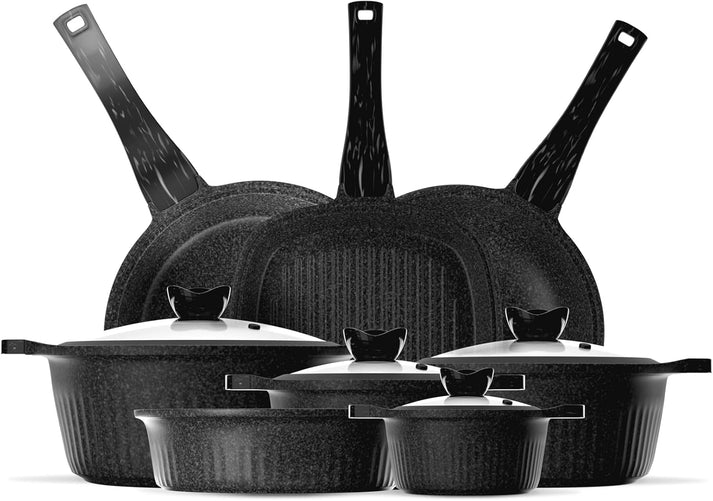 Black Granite Casserole Pot-10-12-12-8160