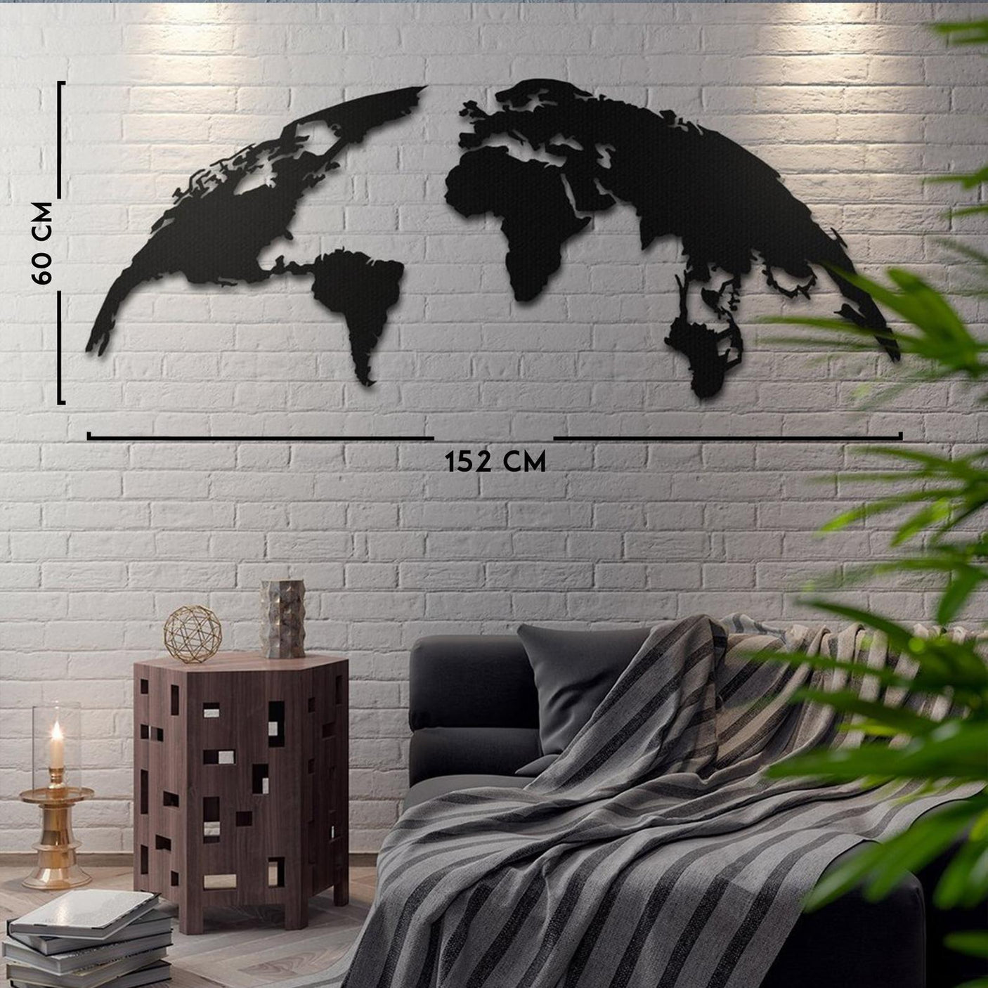 Rounded World Map Wall Art-WQ.WA37.01