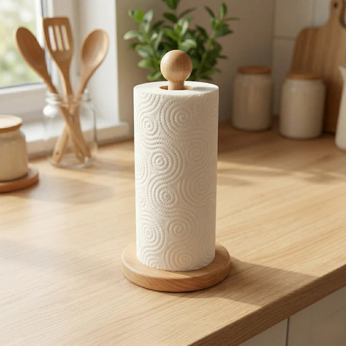 Wooden stand for kitchen tissues-1-11-0-0213