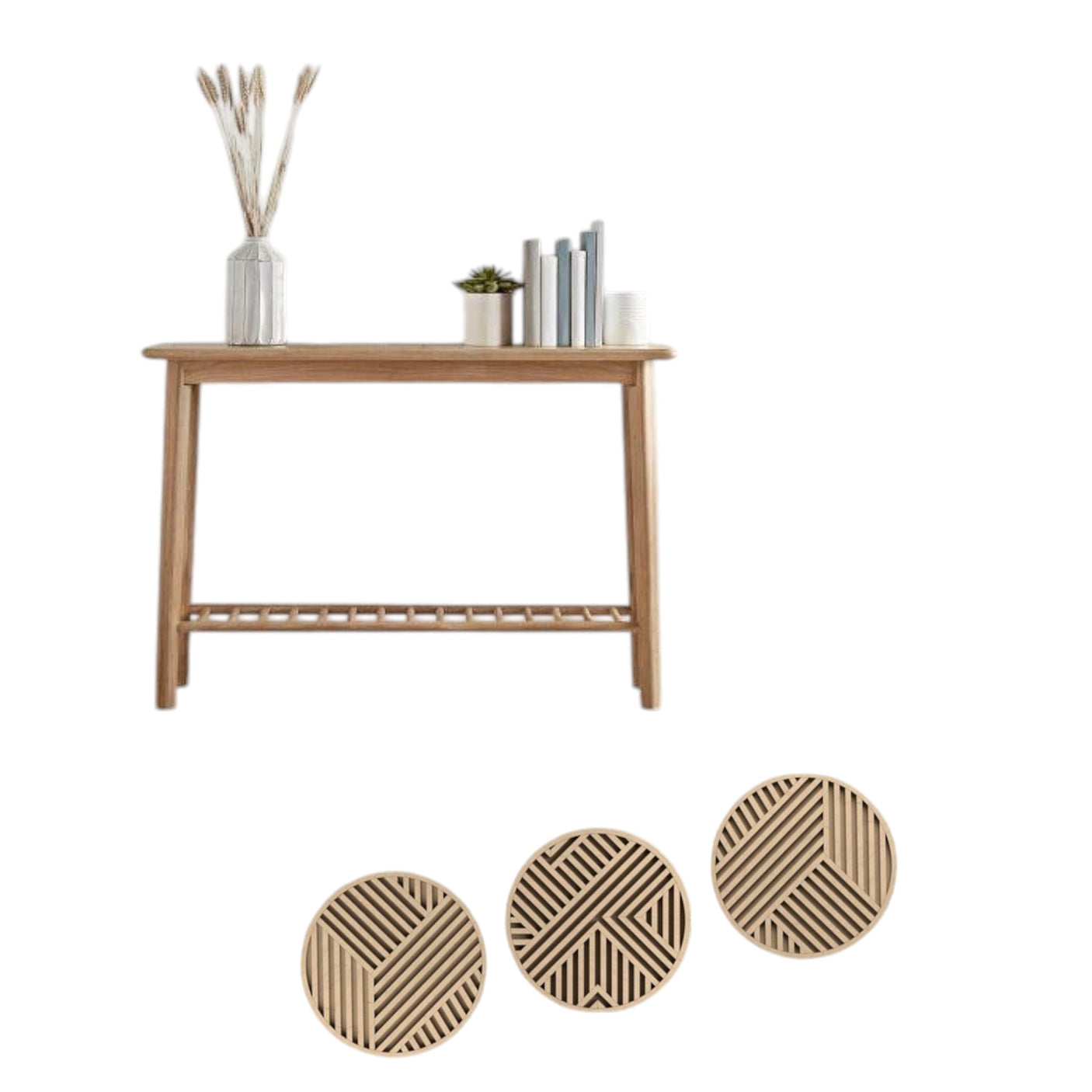 Velva Set of Console and 3 tableaus-BUD17