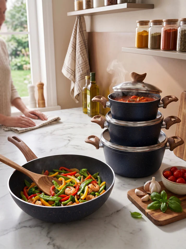 Terynova Granite 7-Piece Cookware Set-10-12-7-7928