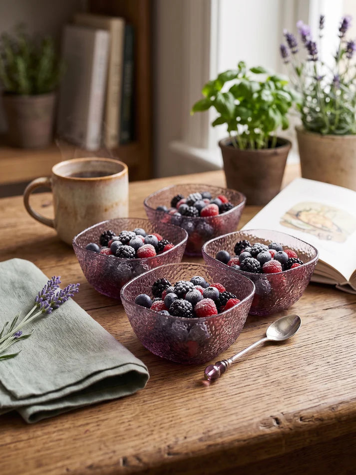 4- Pieces Fern Glass Bowls-3-26-4-1317