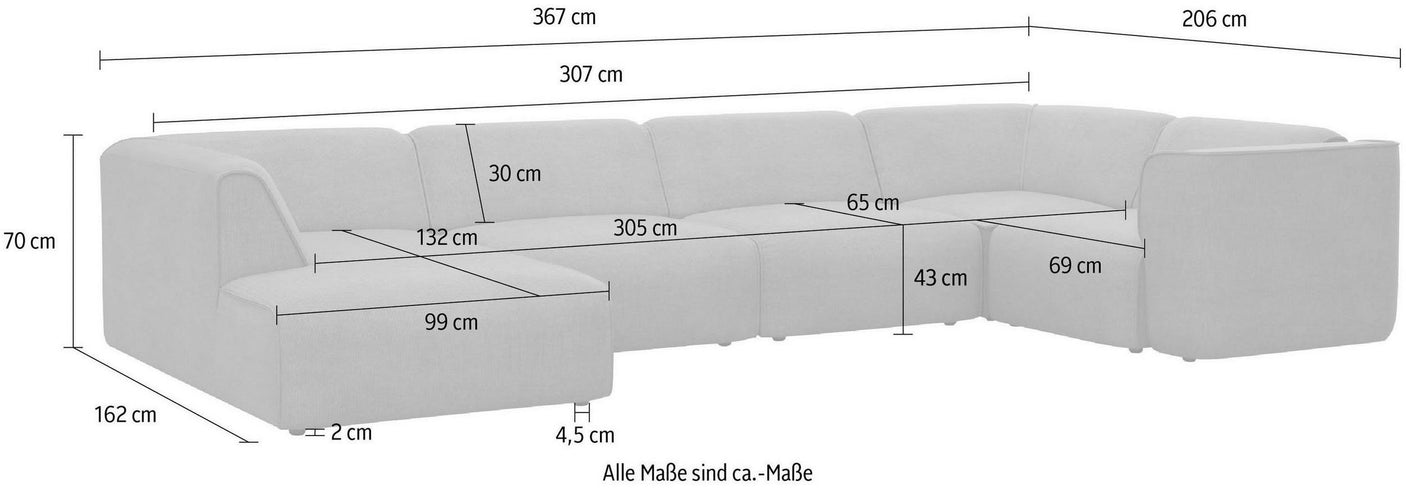 Levi Sofa U Shape-Hippo182