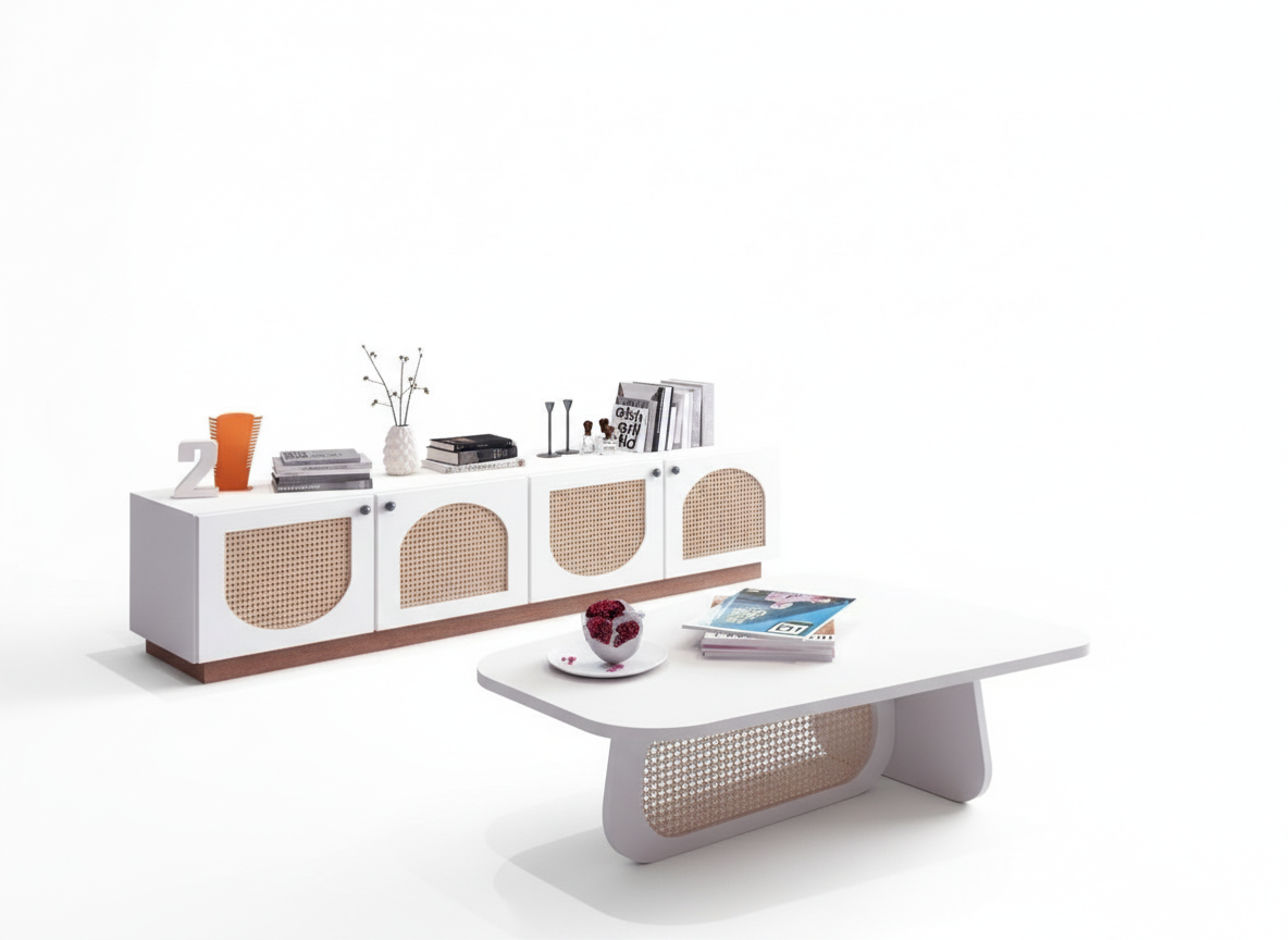 طقم رومانو من وحدة تلفزيون وطاولة قهوة - BUB63