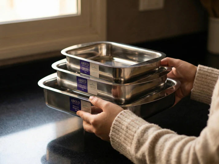 Stainless Steel Rectangular Tajins set-6223005011954-9119