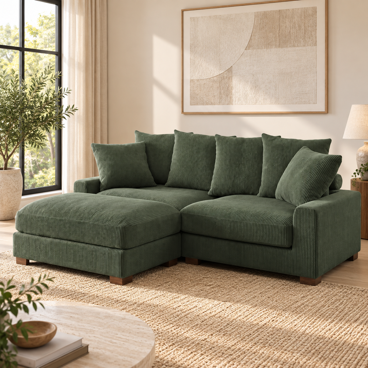Garven Sofa with Pouf-AK108