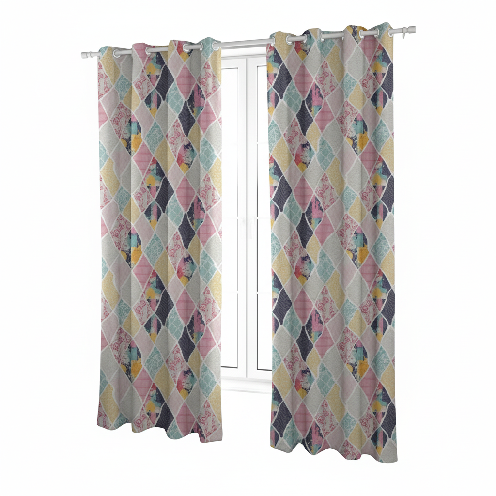 CARTELA CURTAINS PRINT CURTAINS (PR1394A) 1 PANELS 130 X 260 CM