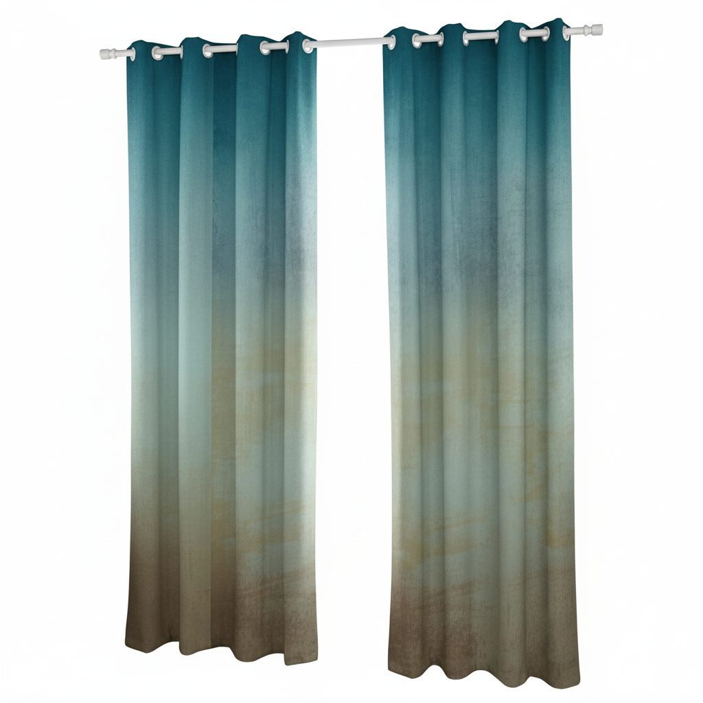 CARTELA CURTAINS PRINT NAVY BLUE CURTAINS (CRT023C) 1 PANELS 130 X 260 CM
