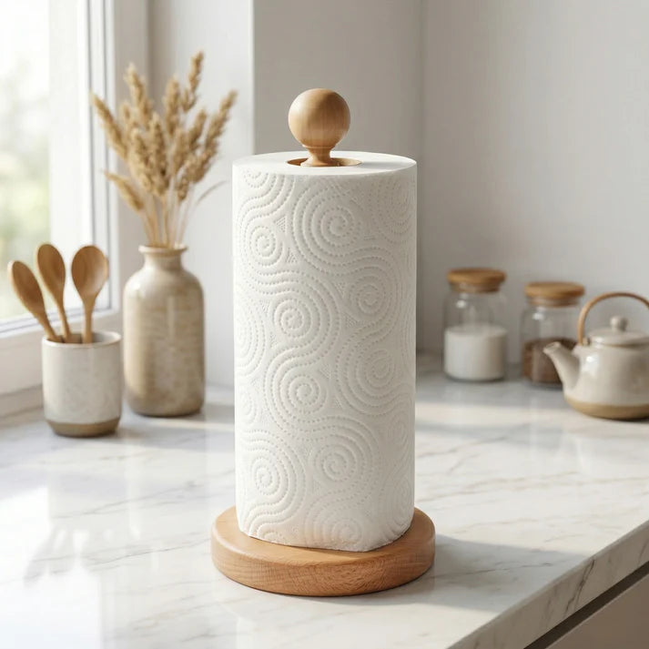 Wooden stand for kitchen tissues-1-11-0-0213