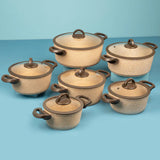 Beige Granite Casserole Pot-10-17-18-7212