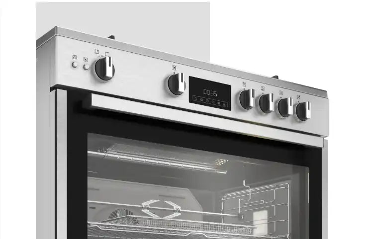 موقد غاز أريستون، 5 شعلات، أمان كامل، حوامل من الحديد الزهر، فضي - ARR9 GGF 33229 XEG