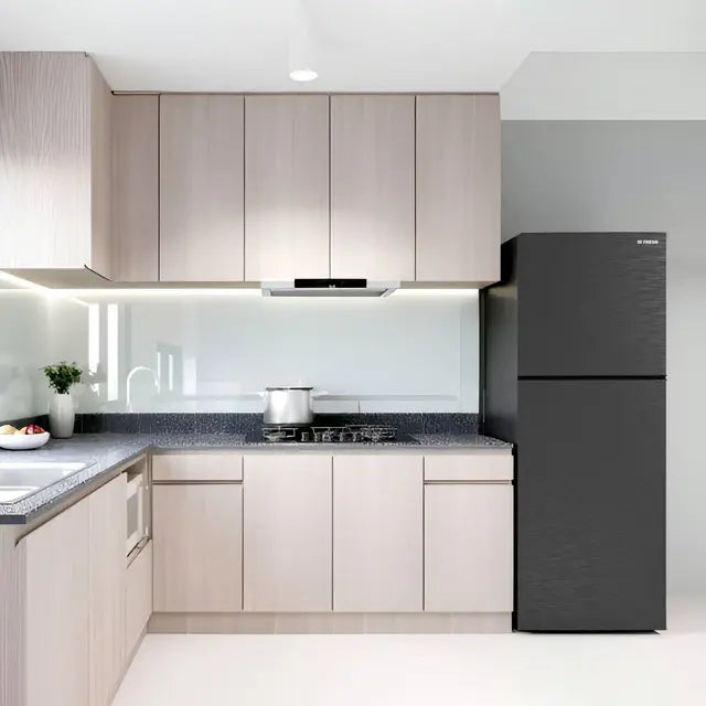 Fresh NoFrost Top Freezer Refrigerator , 329 Liter , Black - FNTBS370KBC4K