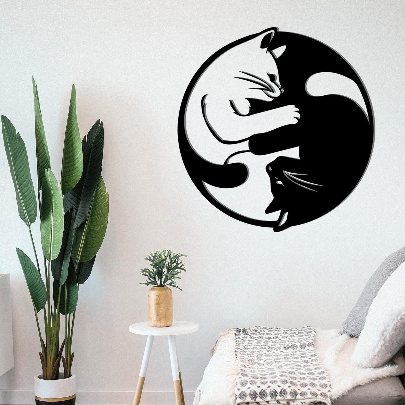 Yin Yang Cat Wall Art-WQ.WA13.01