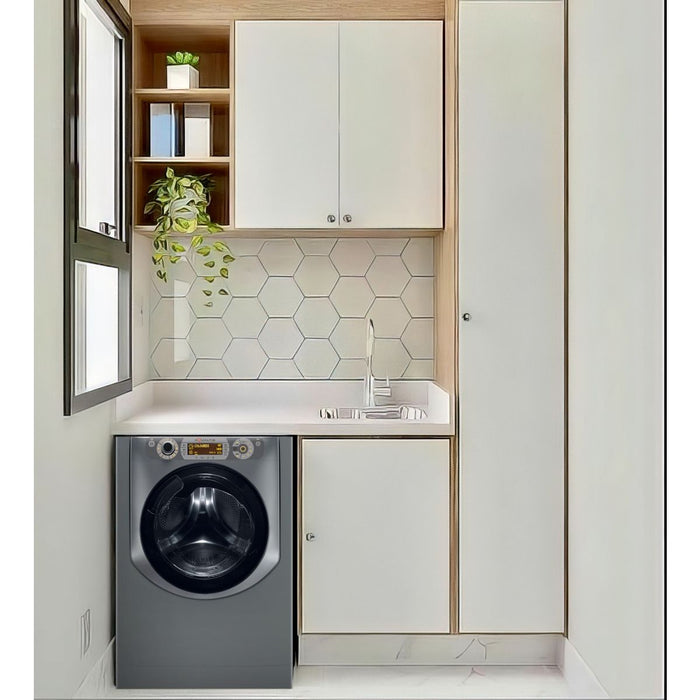 Ariston Front Loading Washing Machine 10 KG With Dryer 7 KG, Silver - AQD1070D497EX