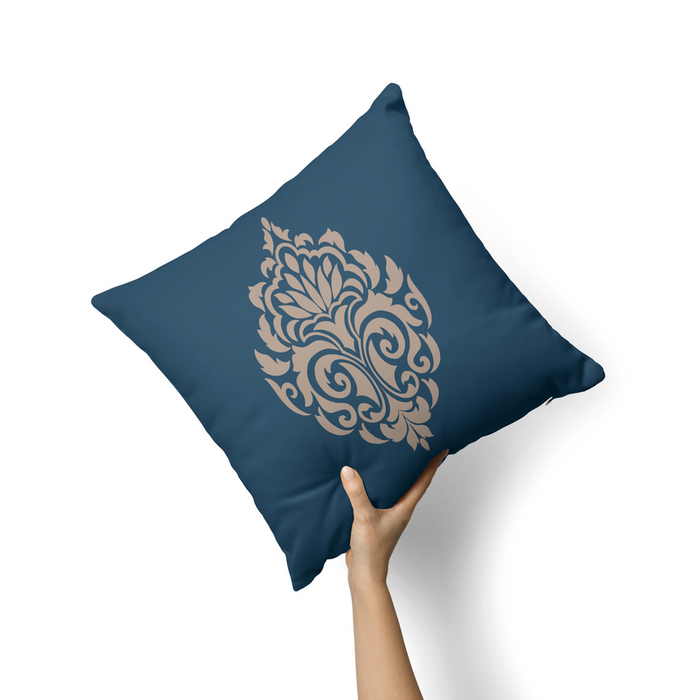 Damask blue cushion-AM107