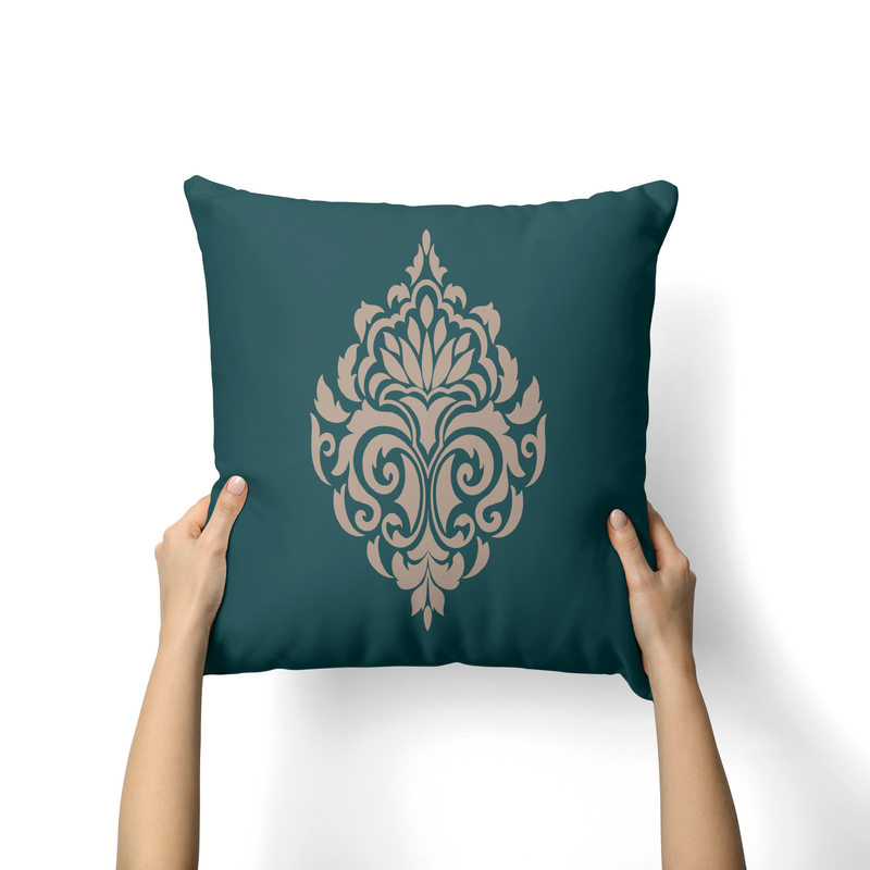 Damask Green Cushion-AM108