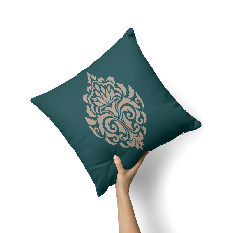 Damask Green Cushion-AM108