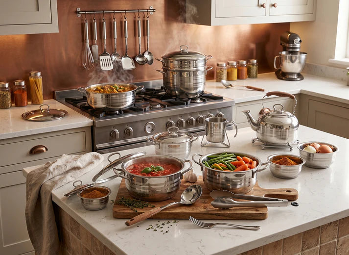 17-piece striped cookware set, assorted stainless steel-6223005012197-8113