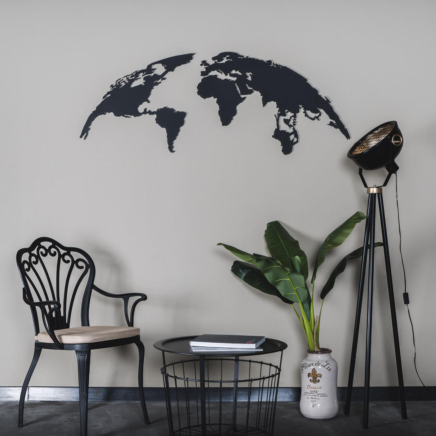 Rounded World Map Wall Art-WQ.WA37.01