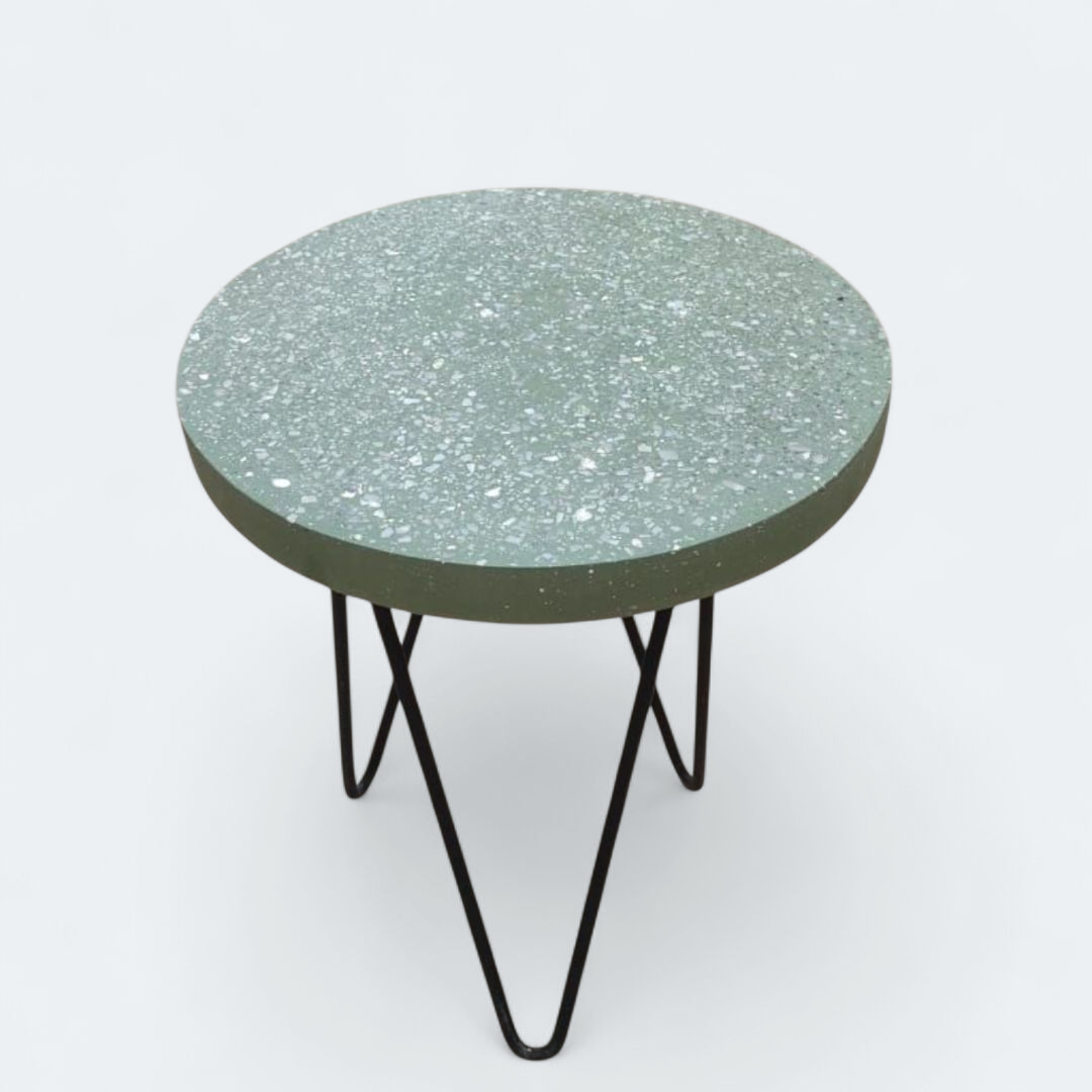 Olive Green Terrazzo Side Table-18