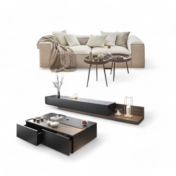 طقم كالدور من أريكة ووحدة تلفزيون وطاولة قهوة - BU2