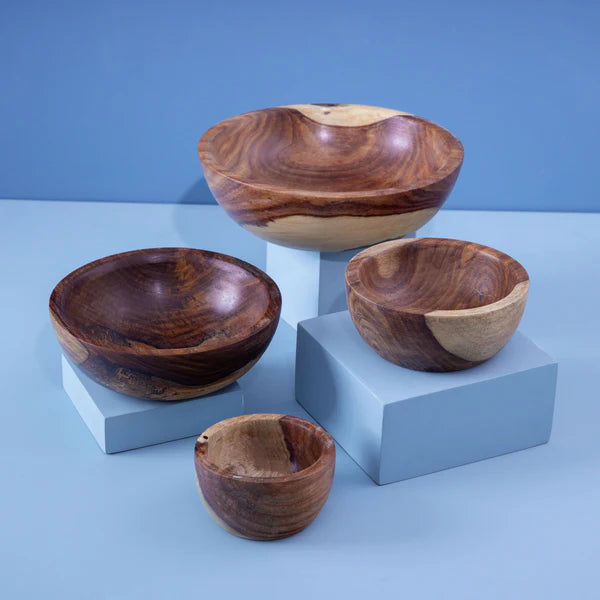 Set of wooden circular bowls-1-11-10-5051