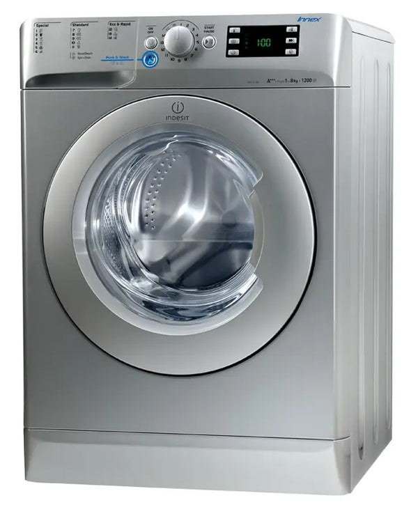 Indesit Front Load Washing Machine , 8 kg , Silver - XWE81283XS