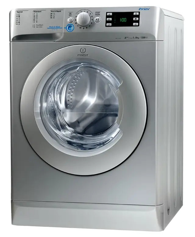 Indesit Front Load Washing Machine , 8 kg , Silver - XWE81283XS