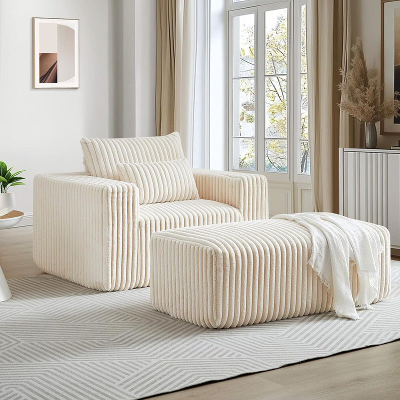 Zeya Armchair with pouf-Hippo250