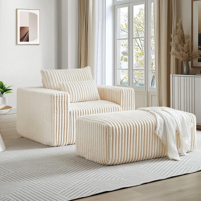 Zeya Armchair with pouf-Hippo250