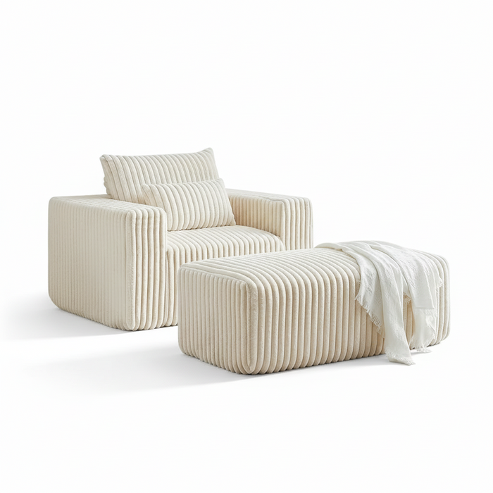 Zeya Armchair with pouf-Hippo250