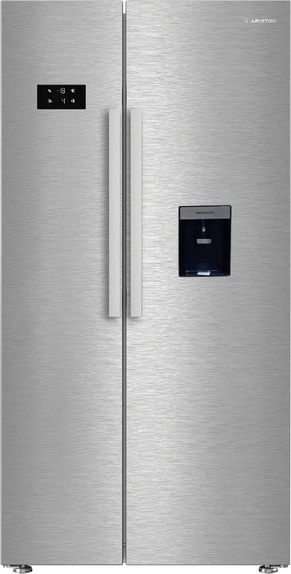 Ariston NoFrost Side-by-side Refrigerator , 630 Liter Inverter Motor , Silver - ARS91 F6634 XNA