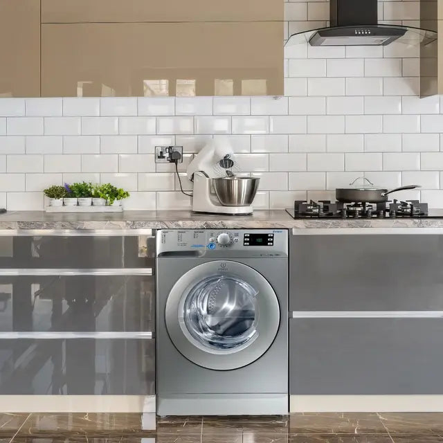 Indesit Front Load Washing Machine , 8 kg , Silver - XWE81283XS