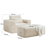 Zeya Armchair with pouf-Hippo250
