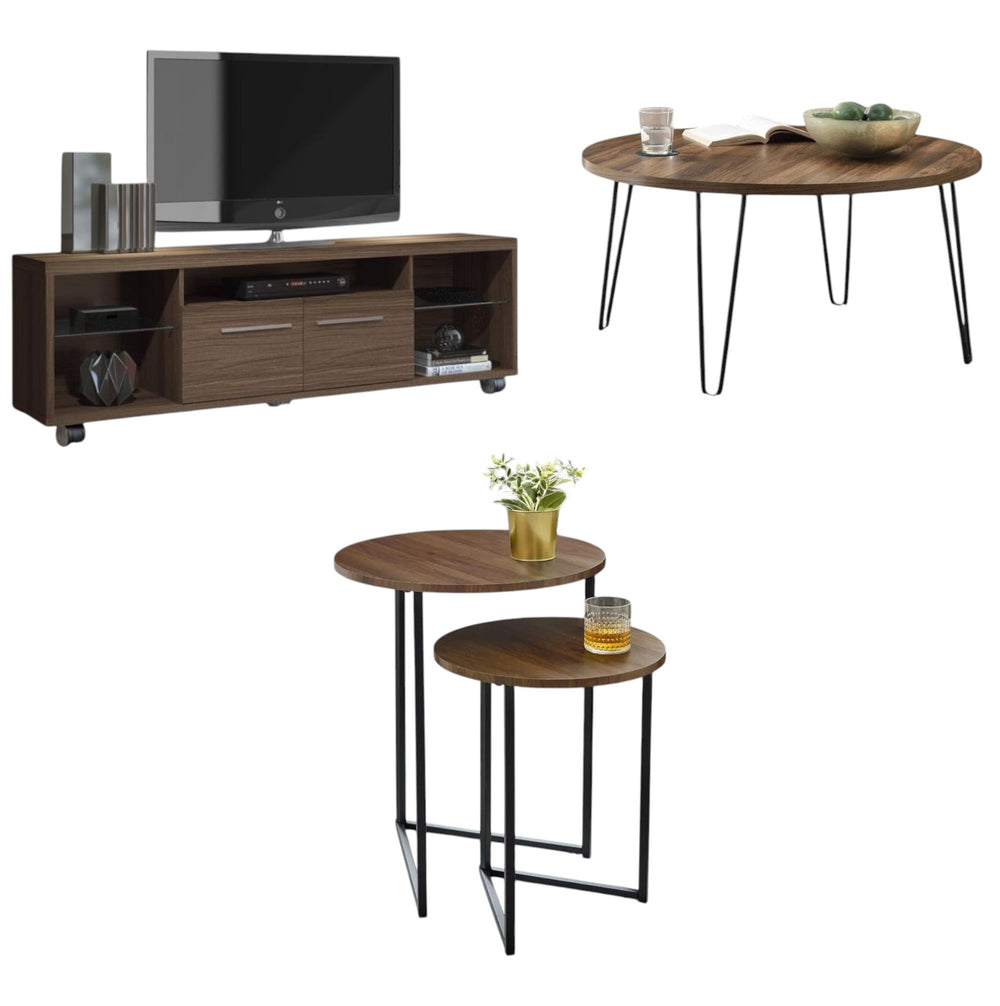 Fleura Set of TV Unit and Tables-BUD2