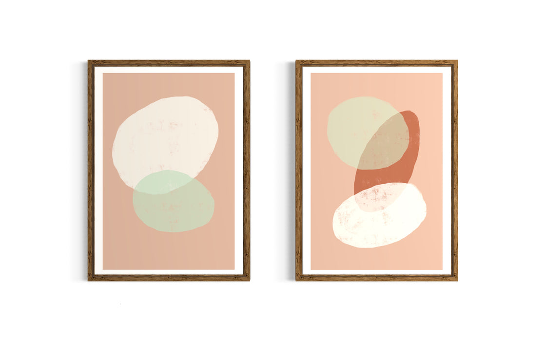 Boho abstract no.1 wall art set of 2-SS10