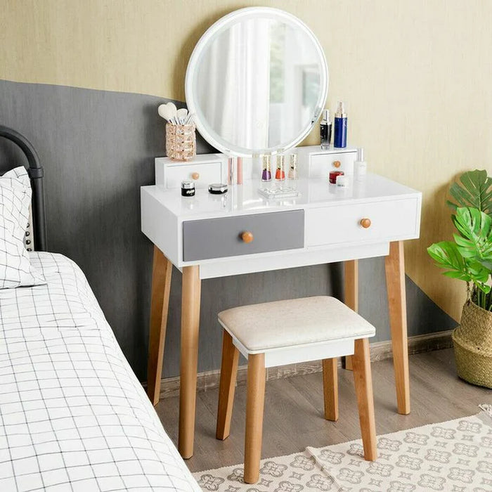 Florix Dressing Table with Chair-RED351