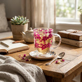 Flower Double Glass Mug-3-15-330-1186