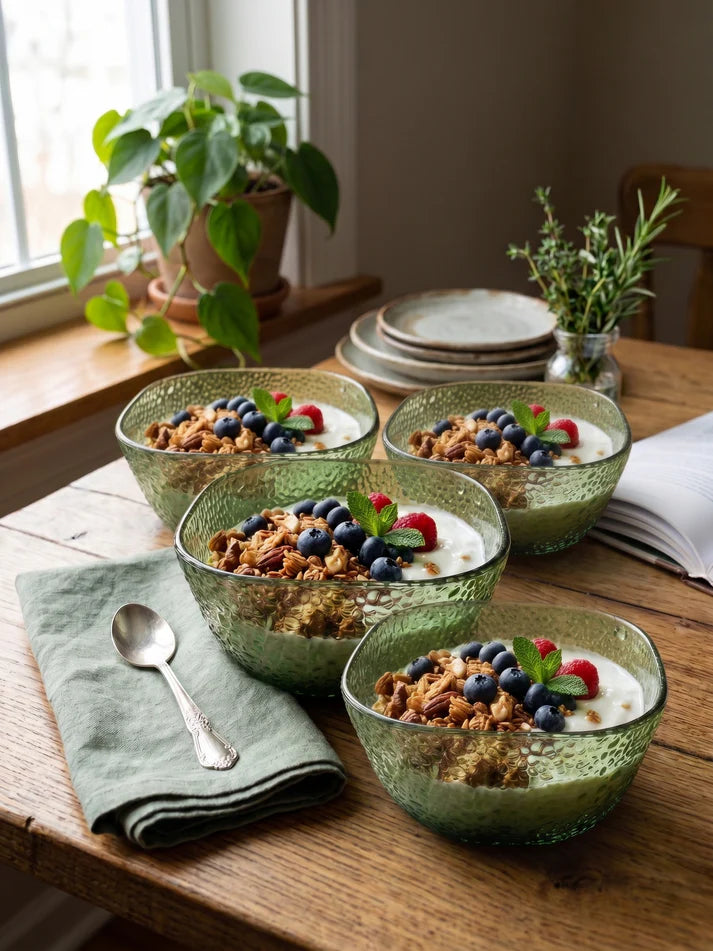 4- Pieces Fern Glass Bowls-3-26-4-1317