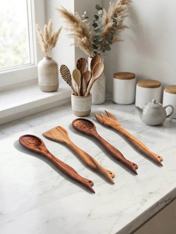 Wooden Kitchen Utensils 4 Set-1-11-305-2636