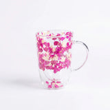 Flower Double Glass Mug-3-15-330-1186