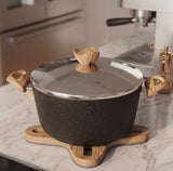 Terynova Granite Casserole Pot – Black-10-12-18-7578