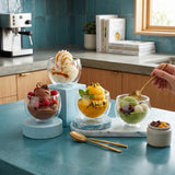 Ice Cream Double Glass Bowl Set- 4 Pcs-3-26-4*1-4080