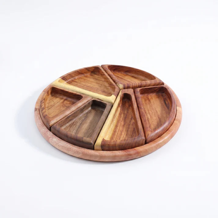 Round Nuts Wooden Platter-1-11-1-1253